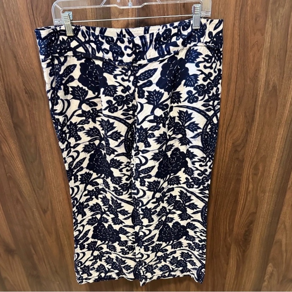 Loft Wide Leg Linen Crop Pants, Size 10